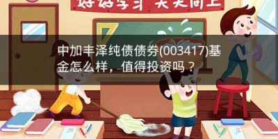 中加丰泽纯债债券(003417)基金怎么样，值得投资吗？