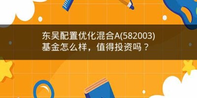 东吴配置优化混合A(582003)基金怎么样，值得投资吗？