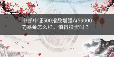 中邮中证500指数增强A(590007)基金怎么样，值得投资吗？