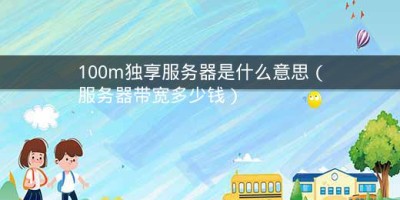 100m独享服务器是什么意思（服务器带宽多少钱）